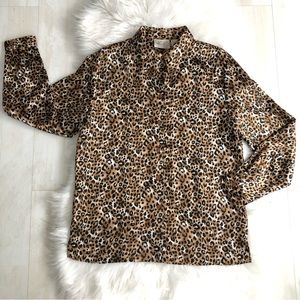 Vintage Kathy Lee Collection Leopard Print Button Down Shirt, 12